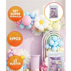 SET DE GLOBOS GRANDE PASTEL MARGARITAS