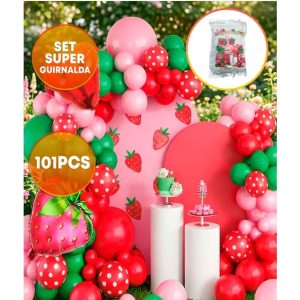 SET DE GLOBOS GRANDE FRUTILLA