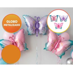 GLOBO FOIL SILUETA MARIPOSA 67 X 50 CM
