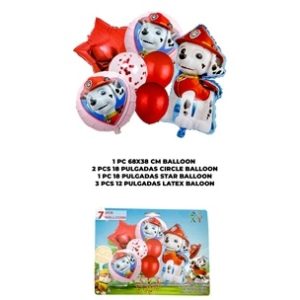 SET 7 GLOBOS PAW PATROL MARSHALL