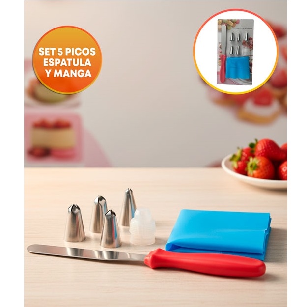 SET REPOSTERO PICOS X5 CUPLA MANGA Y ESPATULA