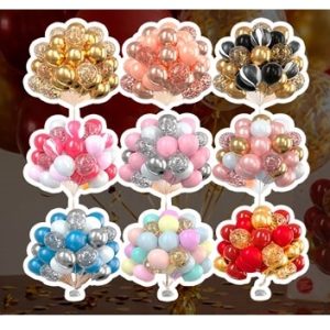 SET 30 GLOBOS PERLADO CHROME Y CONFETTI