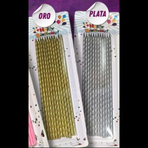VELA 17CM X12 ORO / PLATA