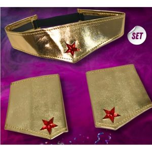 SET MUJER MARAVILLA VINCHA Y MUÑEQUERAS