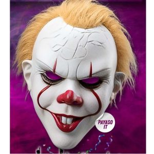 CARETA RIGIDA PAYASO IT CON PELO