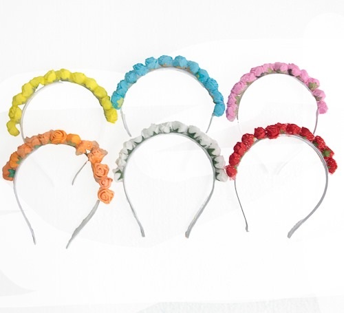 VINCHA ROSITAS GOMA EVA COLOR