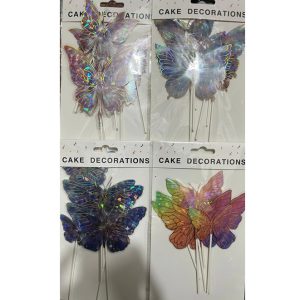 ADORNO PINCHE MARIPOSAS HOLOGRAFICAS X6