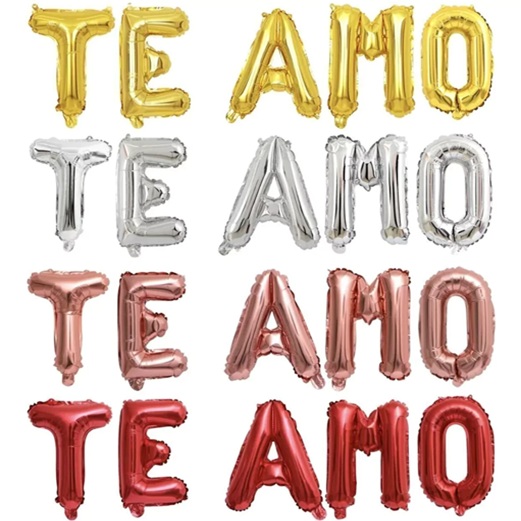 GLOBO FOIL FRASE TE AMO 40CM