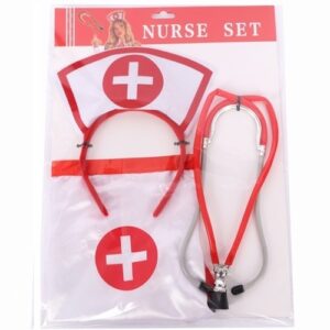 SET ENFERMERA VINCHA ESTETOSCOPIO DELANTAL