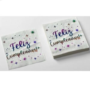 SERVILLETA STAMPING X20 FELIZ CUMPLE MULTICOLOR