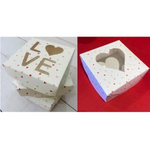 CAJA COOKIE 10,5 X 10,5 X 3CM VISOR LOVE / CORAZO