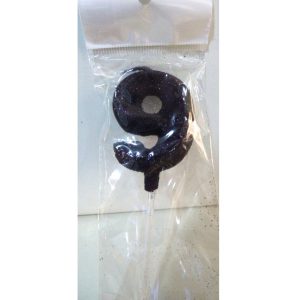 VELA NUMERO GIBRE BISELADA CON PALITO NEGRO 9