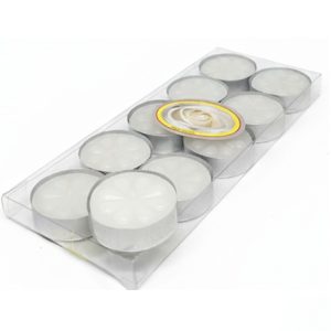 VELAS CON LATITA X10 BLANCAS