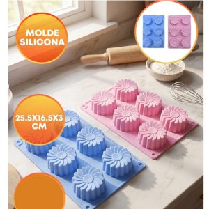 MOLDE SILICONA FLORES X6