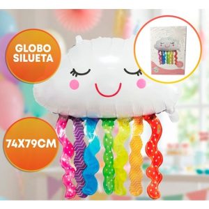 GLOBO FOIL SILUETA 74CM NUBE LLUVIA ARCOIRIS