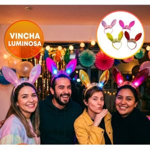 VINCHA CON LUZ CONEJO TORNASOL Y FLECOS