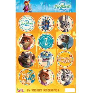 STICKERS AUTOADHESIVOS X24 ZOOTOPIA