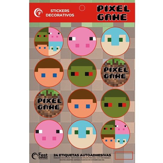 STICKERS AUTOADHESIVOS X24 MINECRAFT