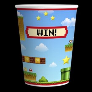 VASO POLIPAPEL X8 MARIO BROS