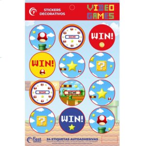 STICKERS AUTOADHESIVOS X24 MARIO BROS