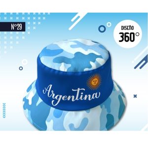 GORRO TELA ARGENTINA AZUL Y CELESTE CAMUFLADO