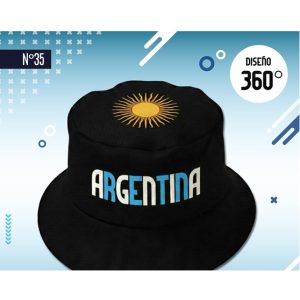 GORRO TELA ARGENTINA NEGRO
