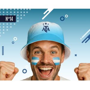 GORRO TELA ARGENTINA CELESTE Y BLANCO AFA