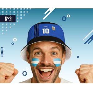 GORRO TELA ARGENTINA AZUL CAMISETA RETRO