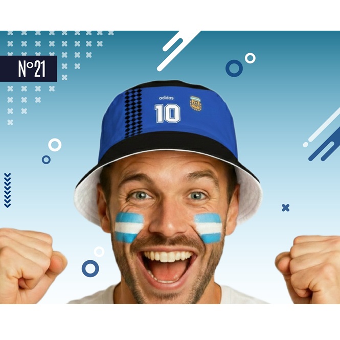 GORRO TELA ARGENTINA AZUL CAMISETA RETRO