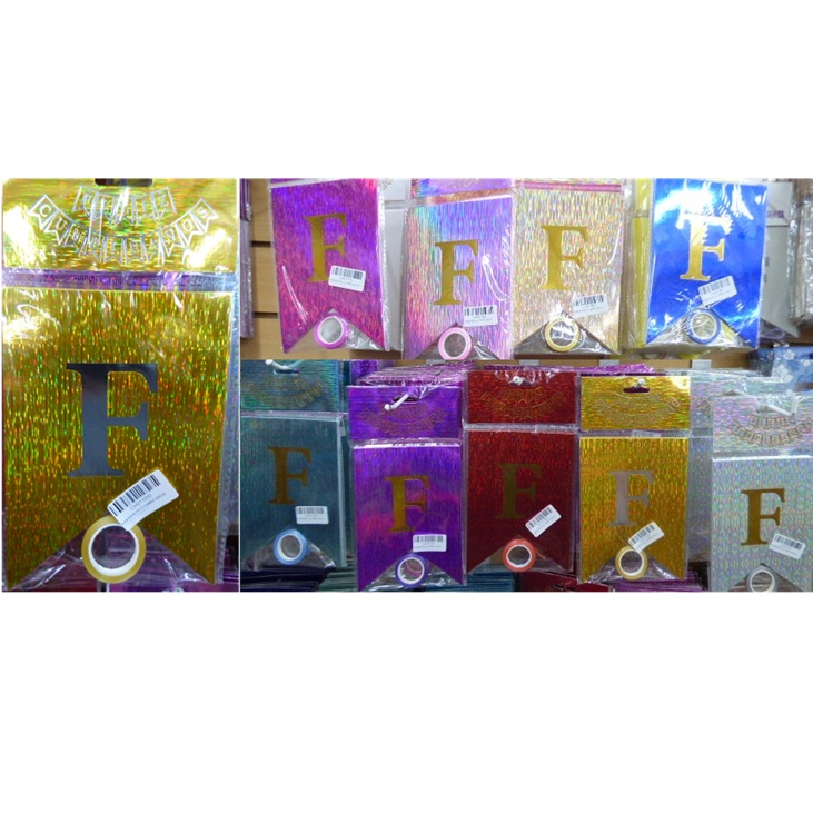 BANDERIN FELIZ CUMPLE HOLOG VERTICAL