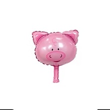 GLOBO FOIL SILUETA 15P CARA ANIMAL CHANCHO