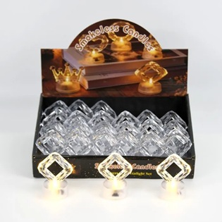 VELA LED CALIDA FORMA ROMBO