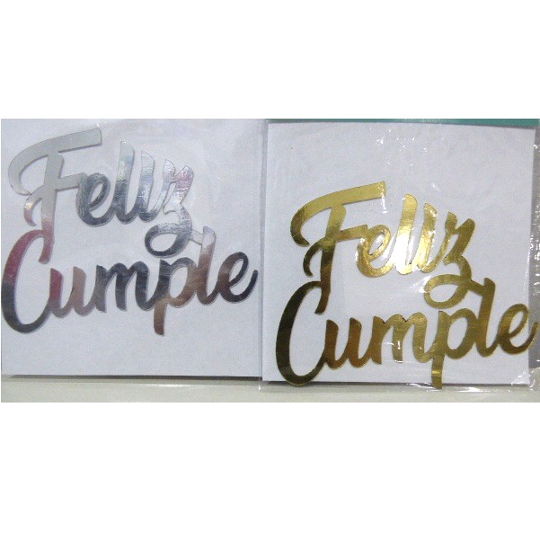 ADORNO FRONTAL ESPEJADO FELIZ CUMPLE