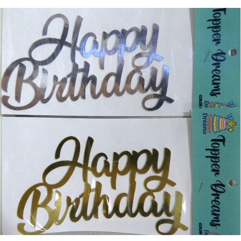 ADORNO FRONTAL ESPEJADO HAPPY BIRTHDAY CURSIVA