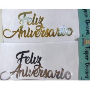 ADORNO FRONTAL ESPEJADO FELIZ ANIVERSARIO