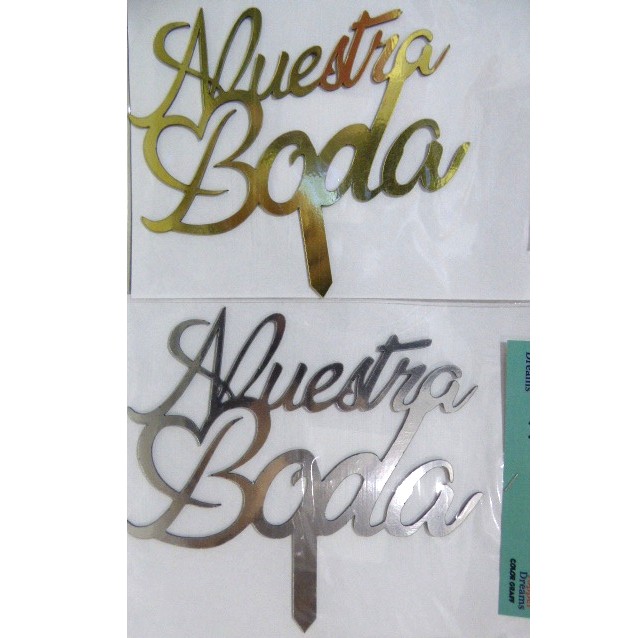 ADORNO PINCHE ESPEJADO NUESTRA BODA