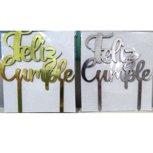 ADORNO PINCHE ESPEJADO FELIZ CUMPLE GRANDE