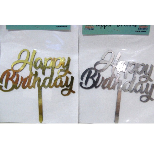 ADORNO PINCHE ESPEJADO HAPPY BIRTHDAY GRANDE