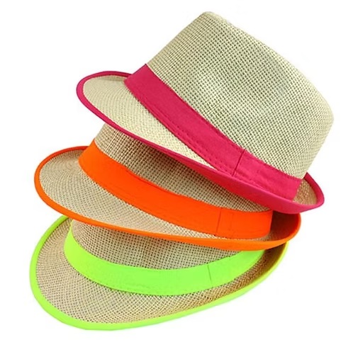 GORRO GUAPO / TANGUERO RAFIA CON TIRA FLUO
