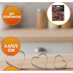 CORTANTE METAL X3 CORAZON 3 5 Y 6,5 CM