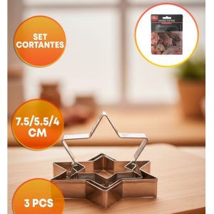 CORTANTE METAL X3 ESTRELLA 4 5,5 Y 7,5 CM