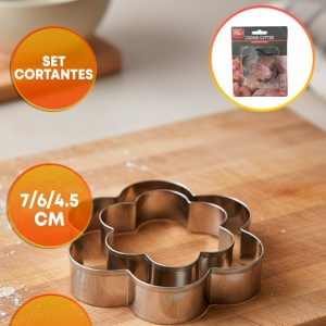 CORTANTE METAL X3 FLOR 4,5 6 Y 7 CM
