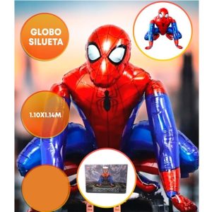 GLOBO FOIL SILUETA 4D HOMBRE ARAÑA 1,1 MT