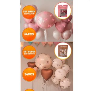SET 18 GLOBOS CON MOÑITOS LAZO