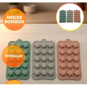 MOLDE SILICONA BOMBONES ESTRELLAS X15