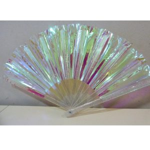 ABANICO 28CM HOLOGRAFICO IRIDISCENTE