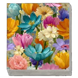 SERVILLETA PREMIUM X 20 FLORES PINTADAS