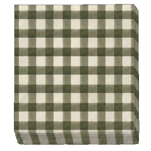 SERVILLETA PREMIUM X 20 CUADRILLE VERDE MUSGO