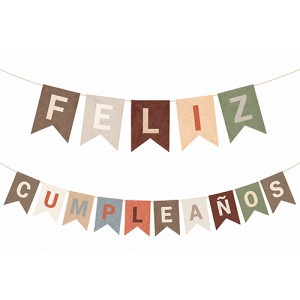 BANDERIN FELIZ CUMPLE COMBINADO VINTAGE