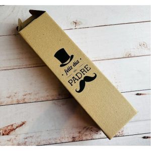 CAJA DIA DEL PADRE VINO KRAFT ESTAMPE 9 X 9 X 34CM